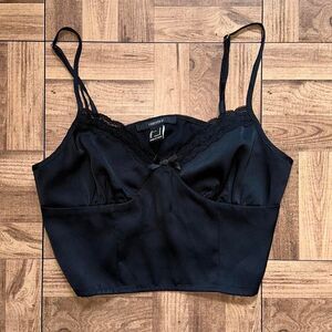 Satin cropped tank